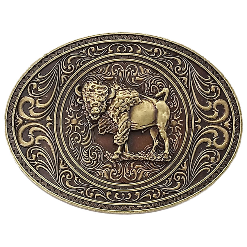 Bison BUCKLE with unique pattern