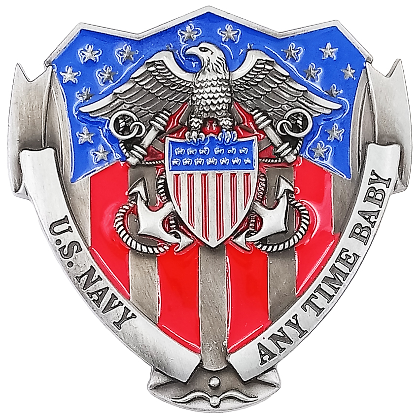 US Navy BELT Buckle - USA Flag Edition