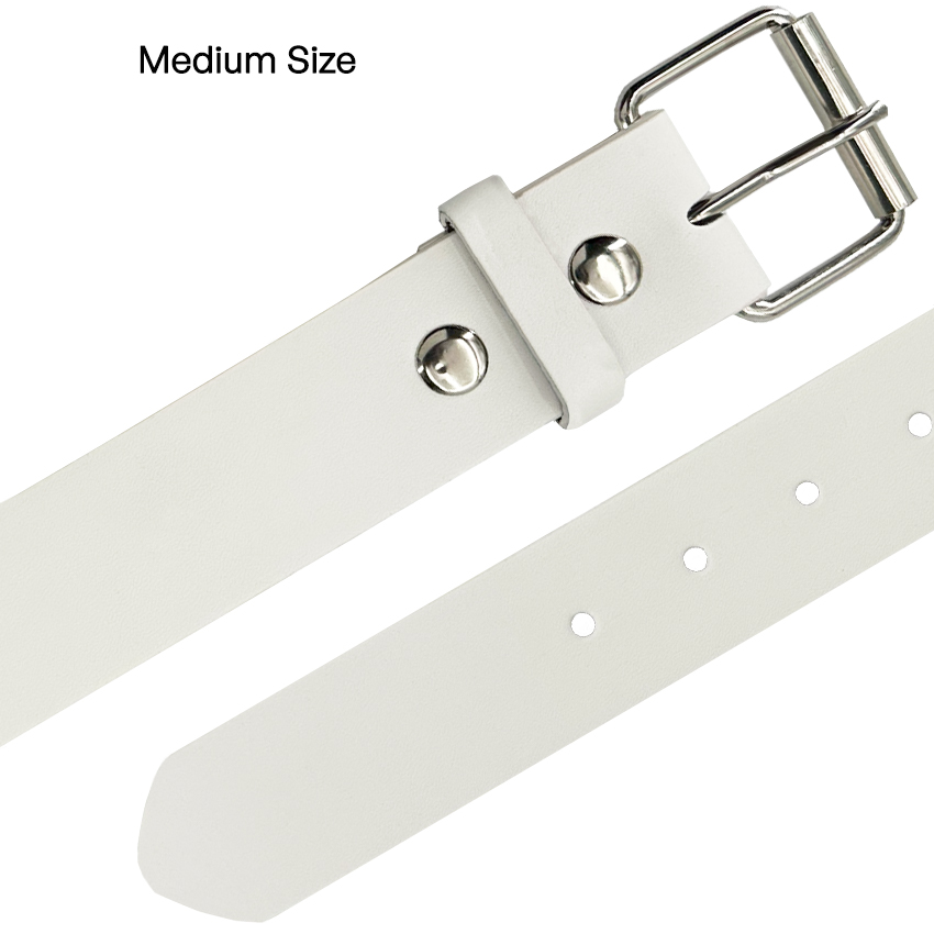 White Buckle BELTs for Adults - Medium size