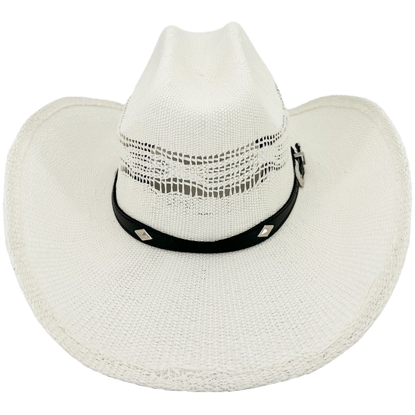 White Cowboy Hats with DIAMOND Design Hatband - Cattleman Crown
