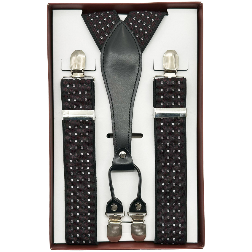 White dots on Brown AB Suspenders