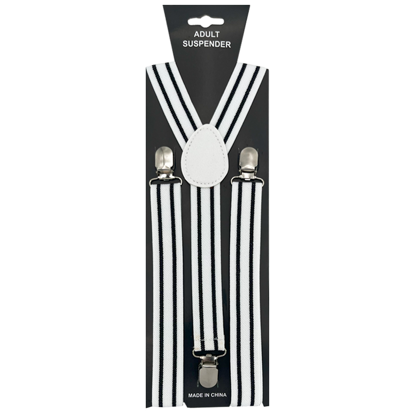 BLACK and White Lines Suspender