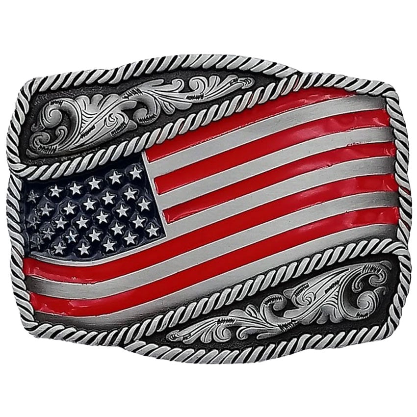 VINTAGE Patriotic American Flag Belt Buckle