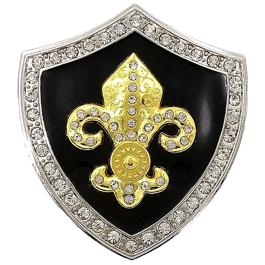 Shield Shaped Fleur De Lis Gold BUCKLE