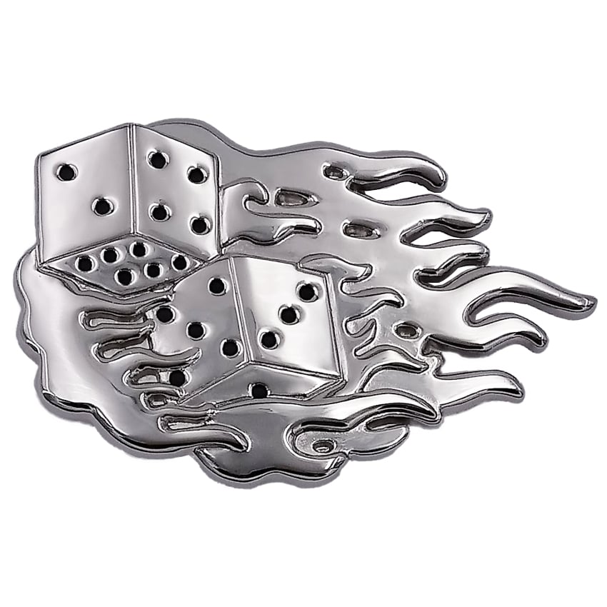 Silver Flame Dice BELT Buckles