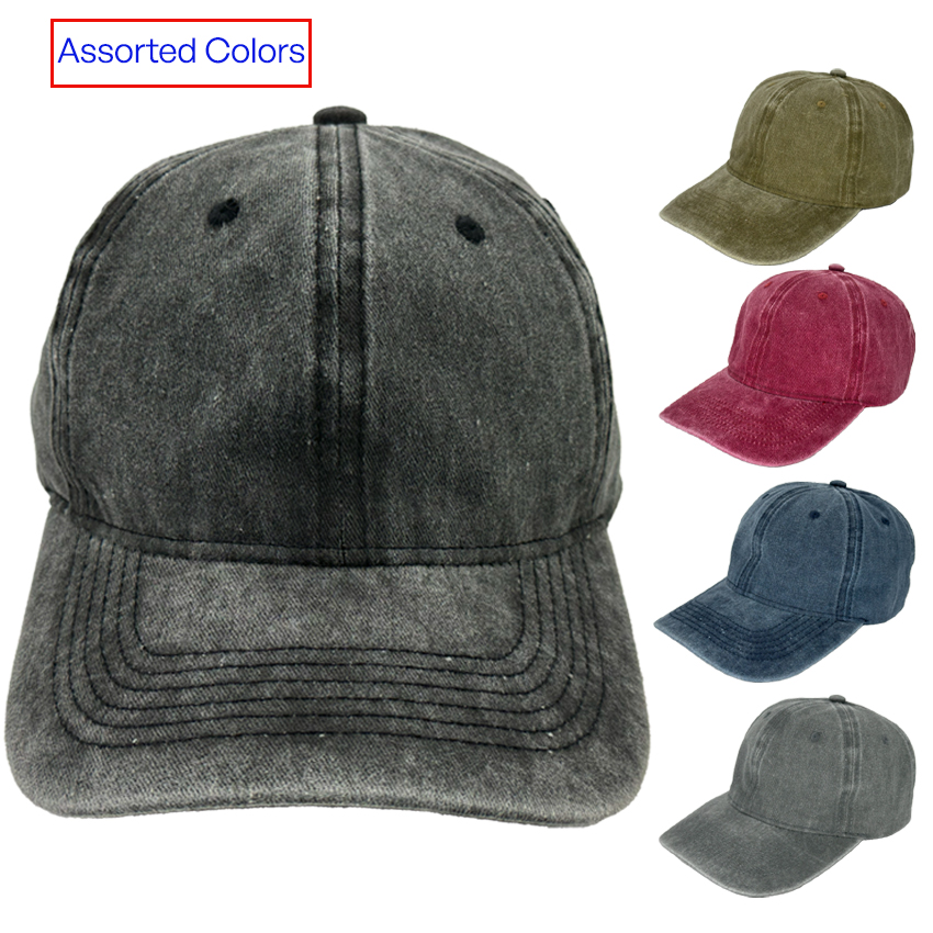 Vintage Design Blank CAPS for Women and Men - Assorted Color Dad Hats