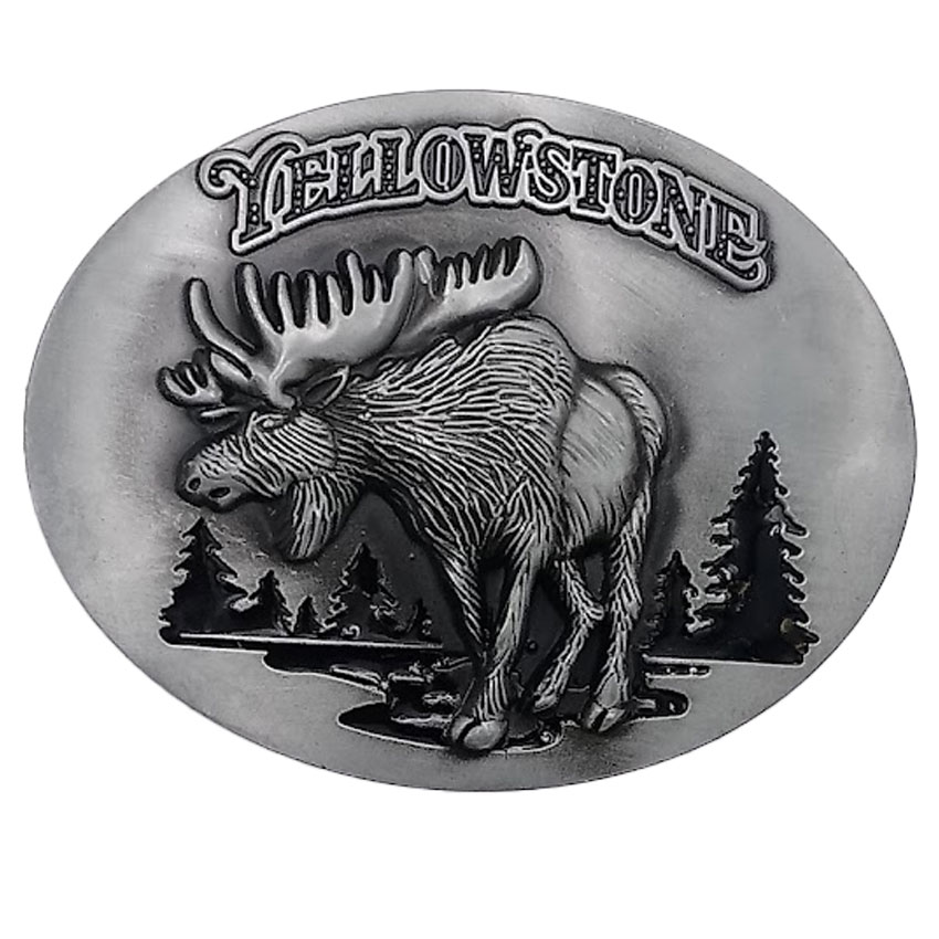 Yellowstone Belt Buckles silver Elk Design