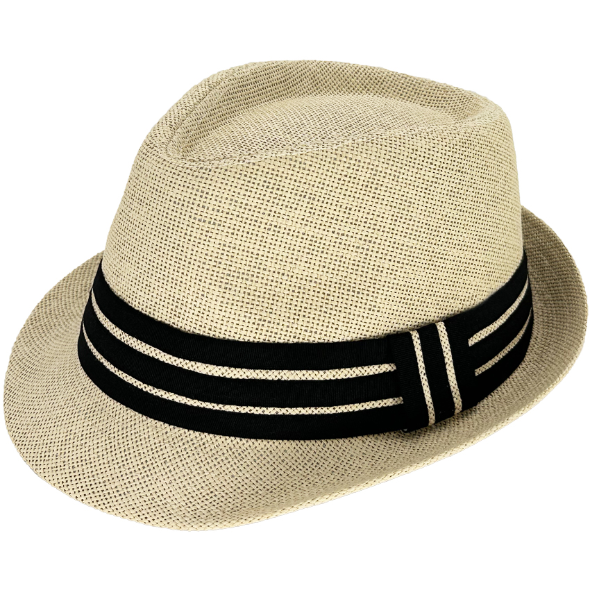 Classic Brown Adult STRAW Trilby Fedora HAT