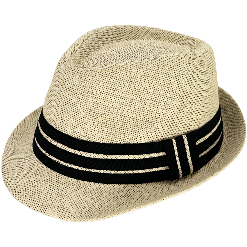 Classic Brown Adult Straw Trilby Fedora HAT