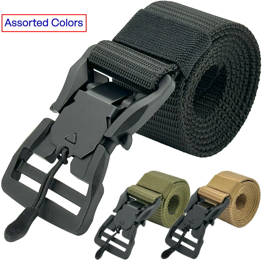 Military Tactical Gun BELTS with Magnetic-Release Metal Buckles - Adjustable and Assorted