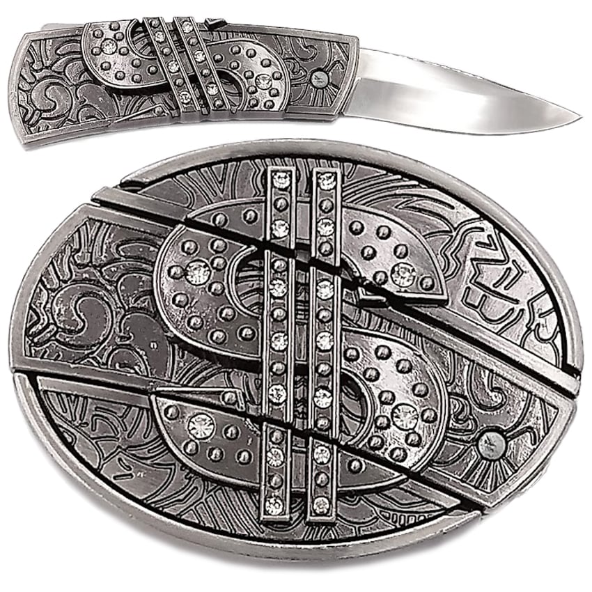 Dollar Sign Knife BELT Buckle