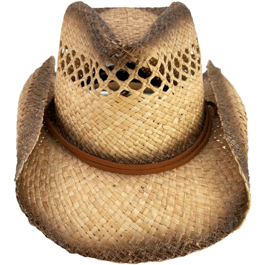 Raffia STRAW Cowboy HATs with Leather Strap - High Quality Breathable Design