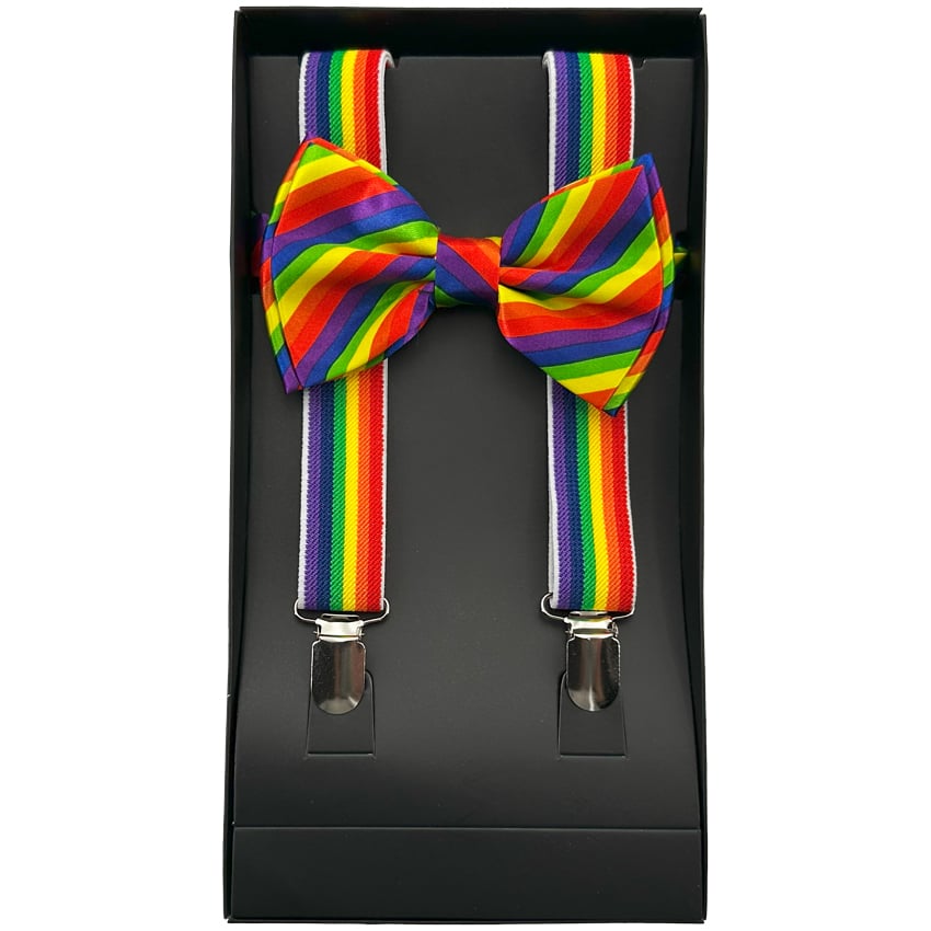 Rainbow AB SUSPENDERS and Bowtie Set