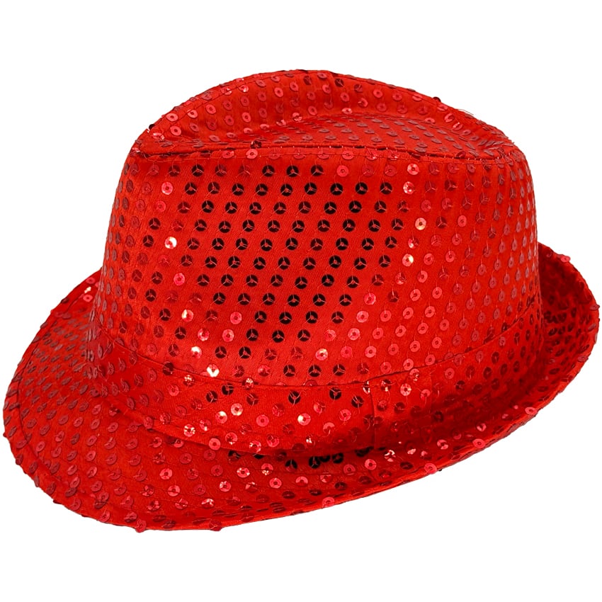 Sparkling Red Sequin Trilby Fedora HAT