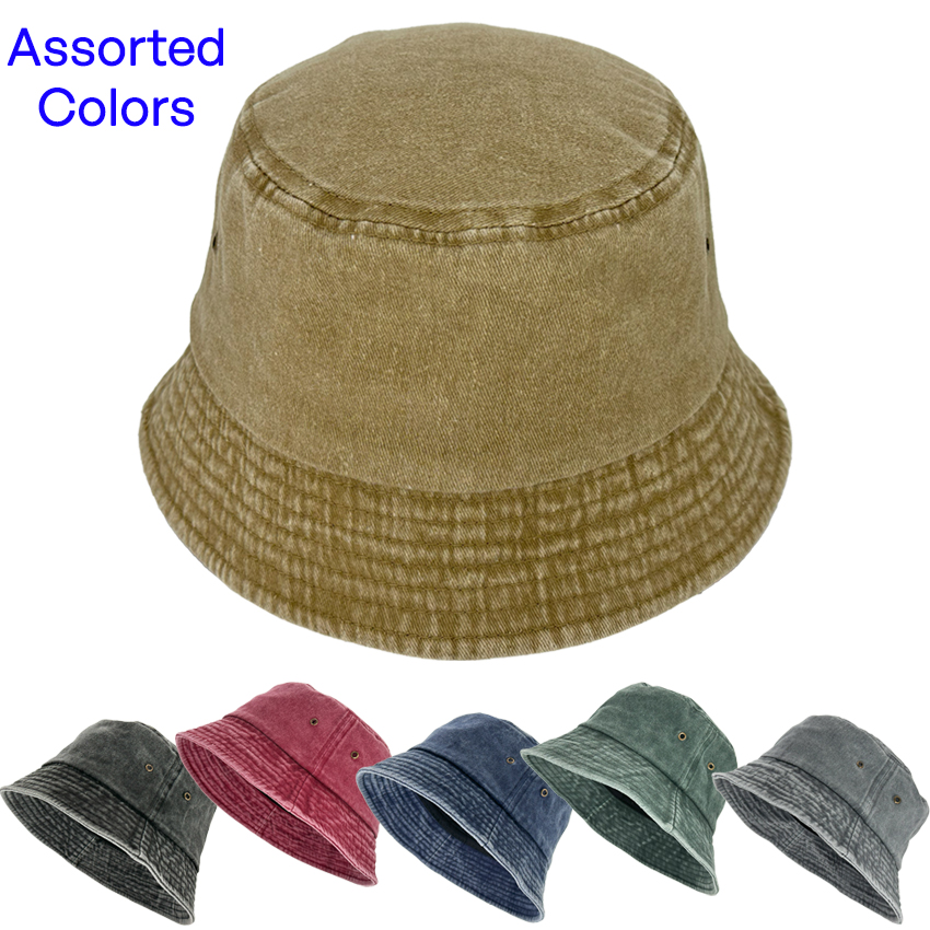 Blank VINTAGE Bucket Hats for Summer - Cotton Hats
