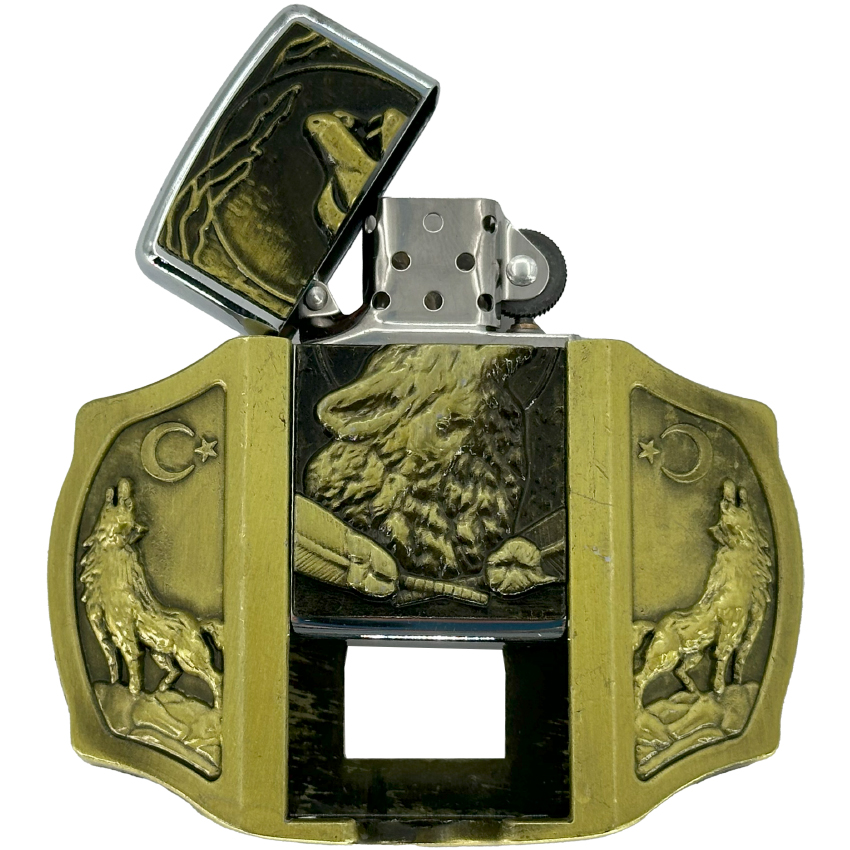 Alpha Wolf Howling Design Vintage LIGHTER Buckles