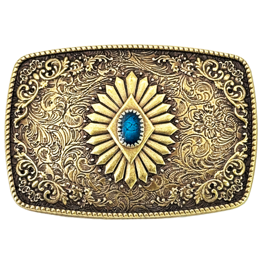 Western Turquoise BEAD Belt Buckle