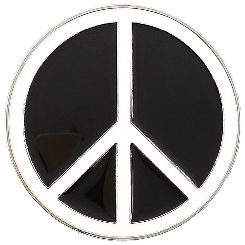 Black & White Peace Sign BELT BUCKLE