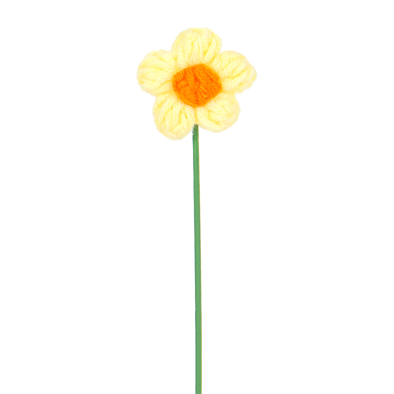 Yellow Crochet Puff Daisy FLOWERS without Leaves