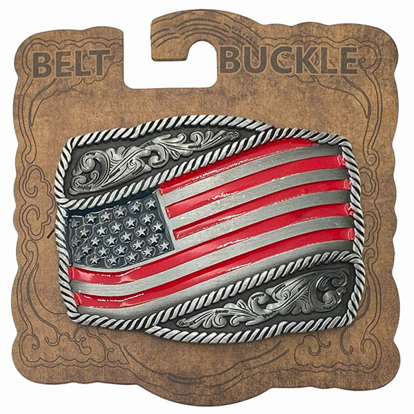 Belt Buckle Card Flag
