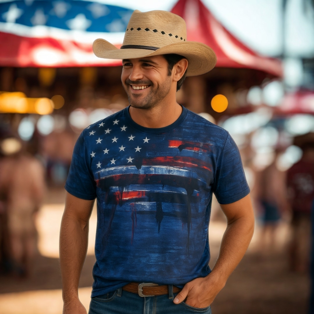 American flag western t-shirts for men American flag western t-shirts for men