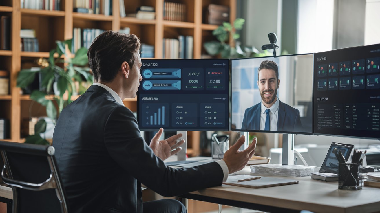 businessmen talking to each other online about the business businessmen talking to each other online about the business
