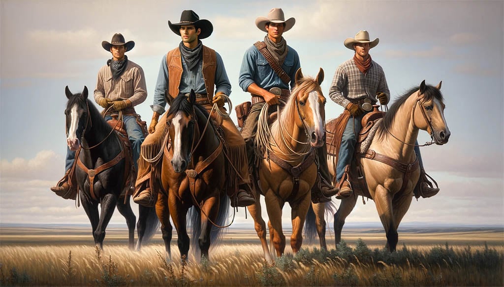 Cowboys horse riding