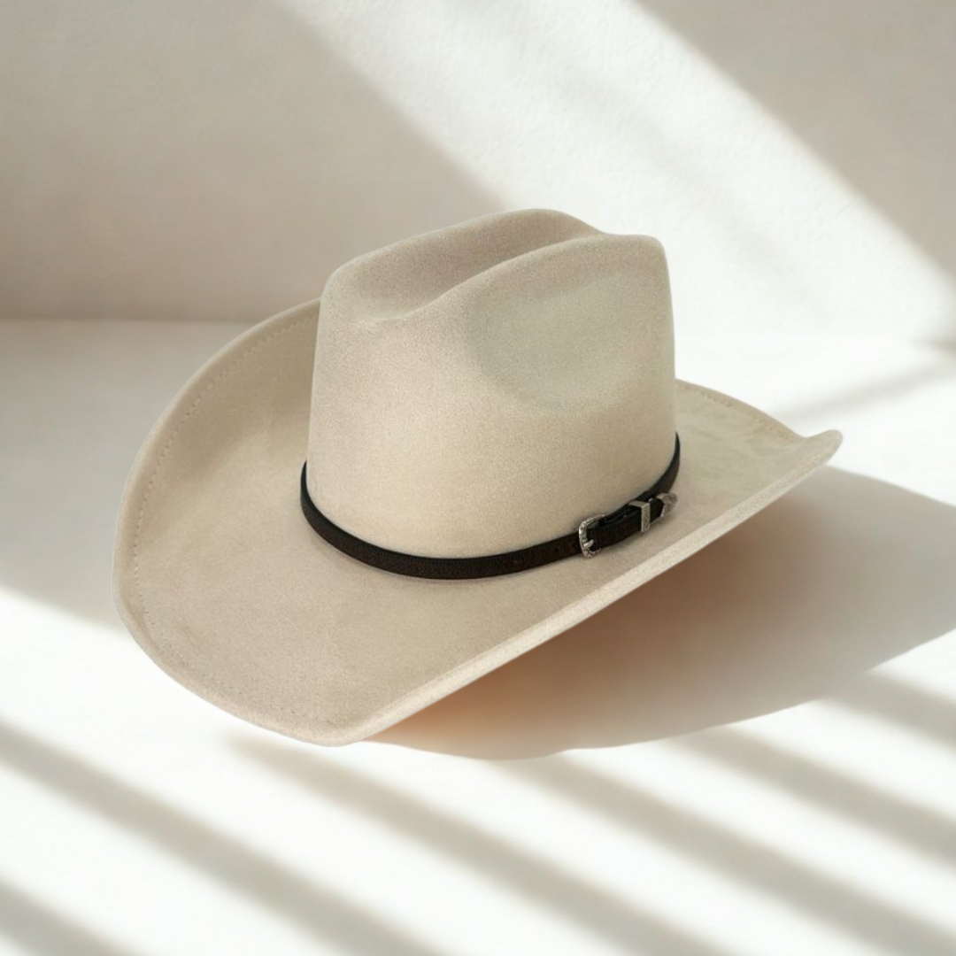 beige felt cowboy hat with good light beige felt cowboy hat with good light