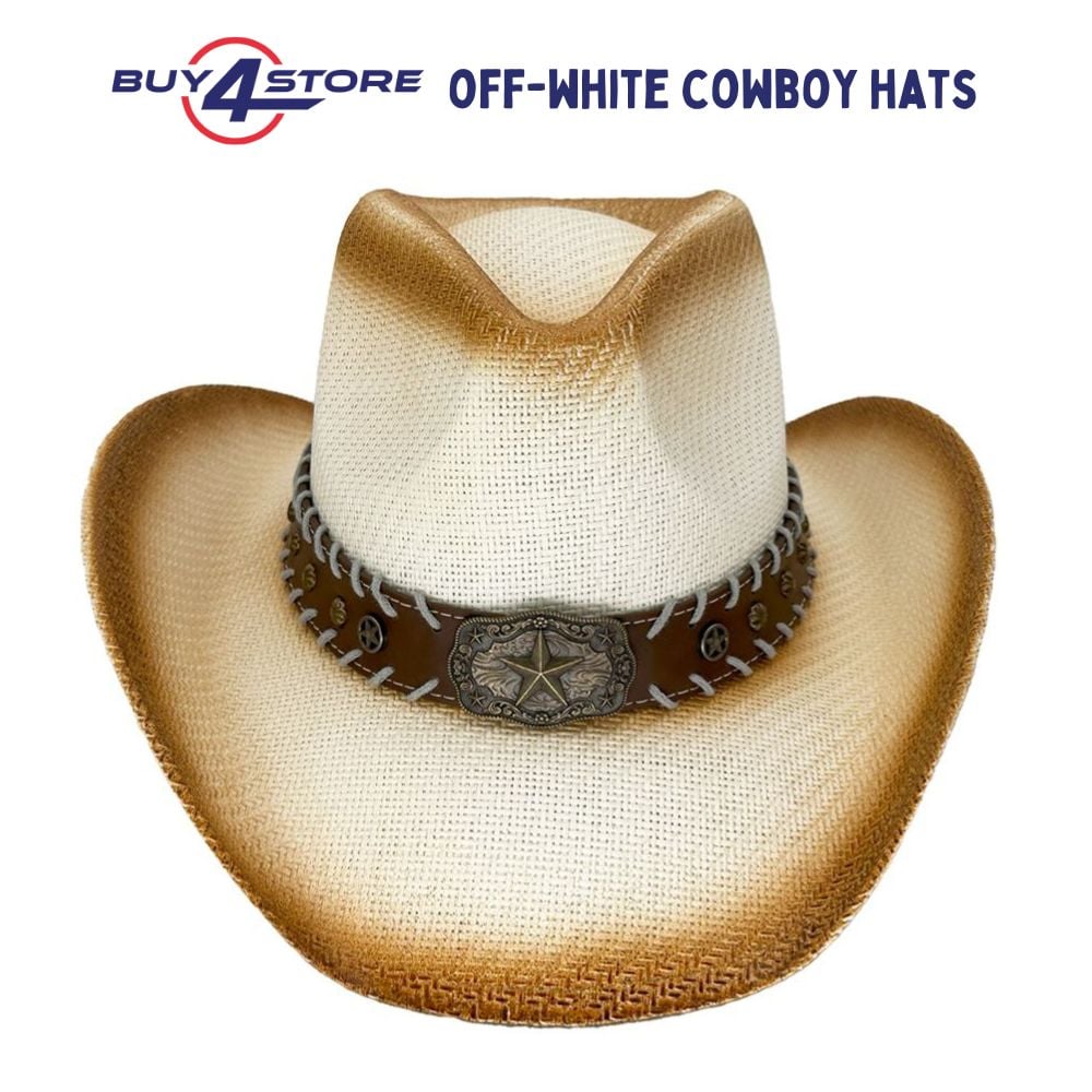 Cream Cowboy Hats With Buckle