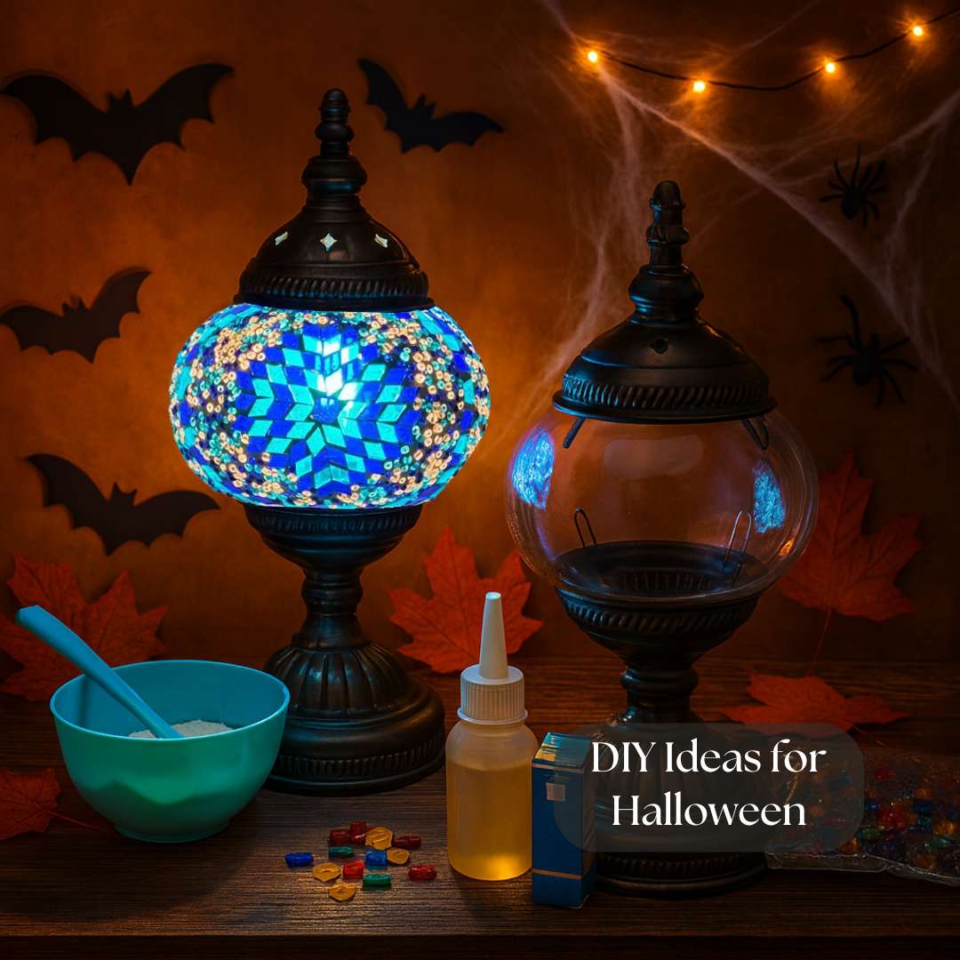 blue diy turkish lamp ideas for halloween