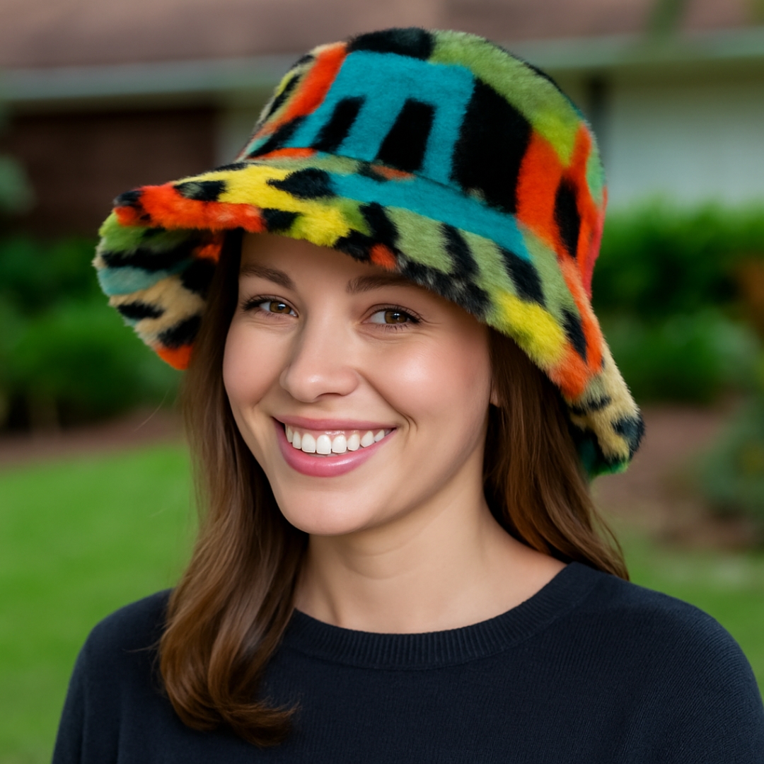 colorful fuzzy winter bucket hats colorful fuzzy winter bucket hats