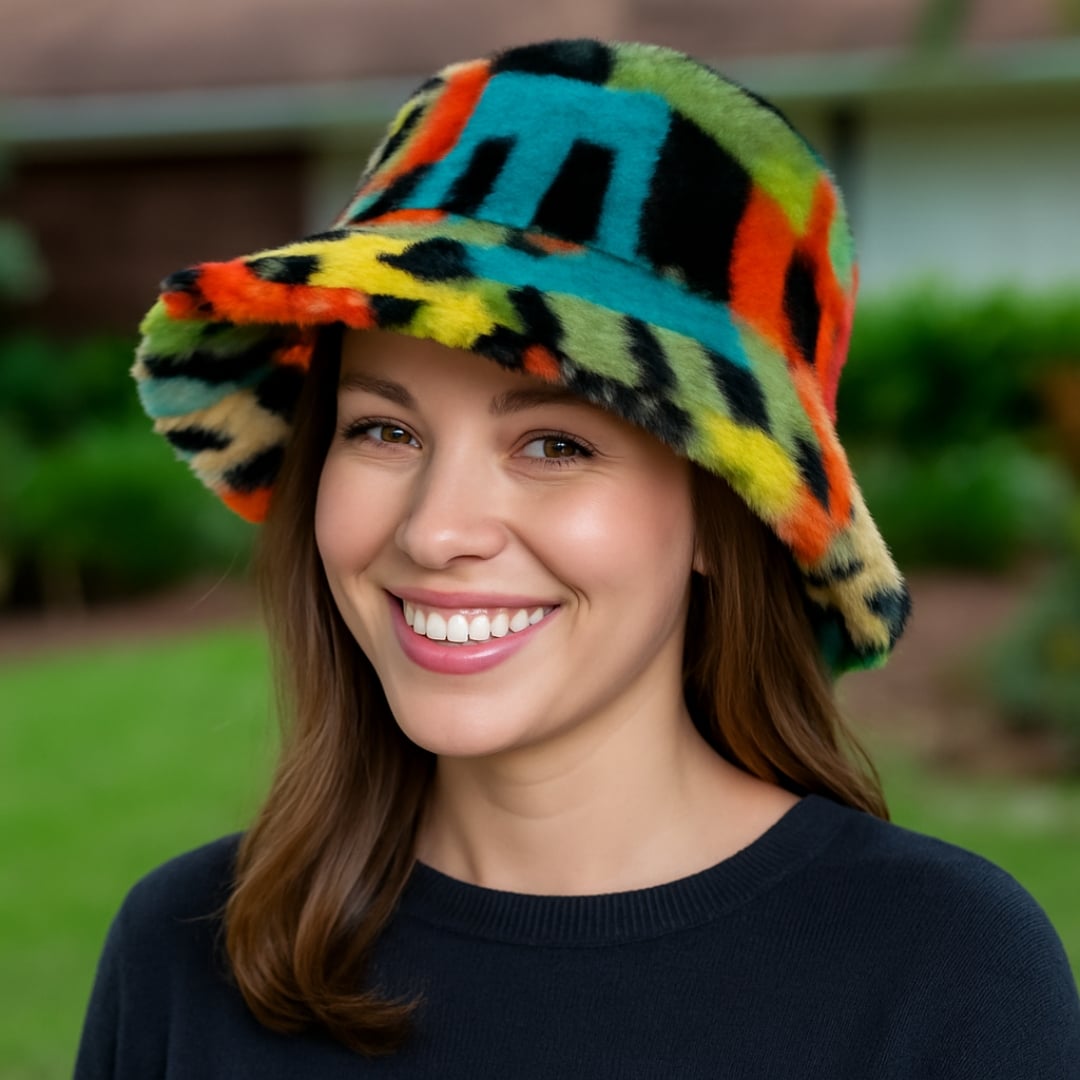 colorful fuzzy winter bucket hats colorful fuzzy winter bucket hats