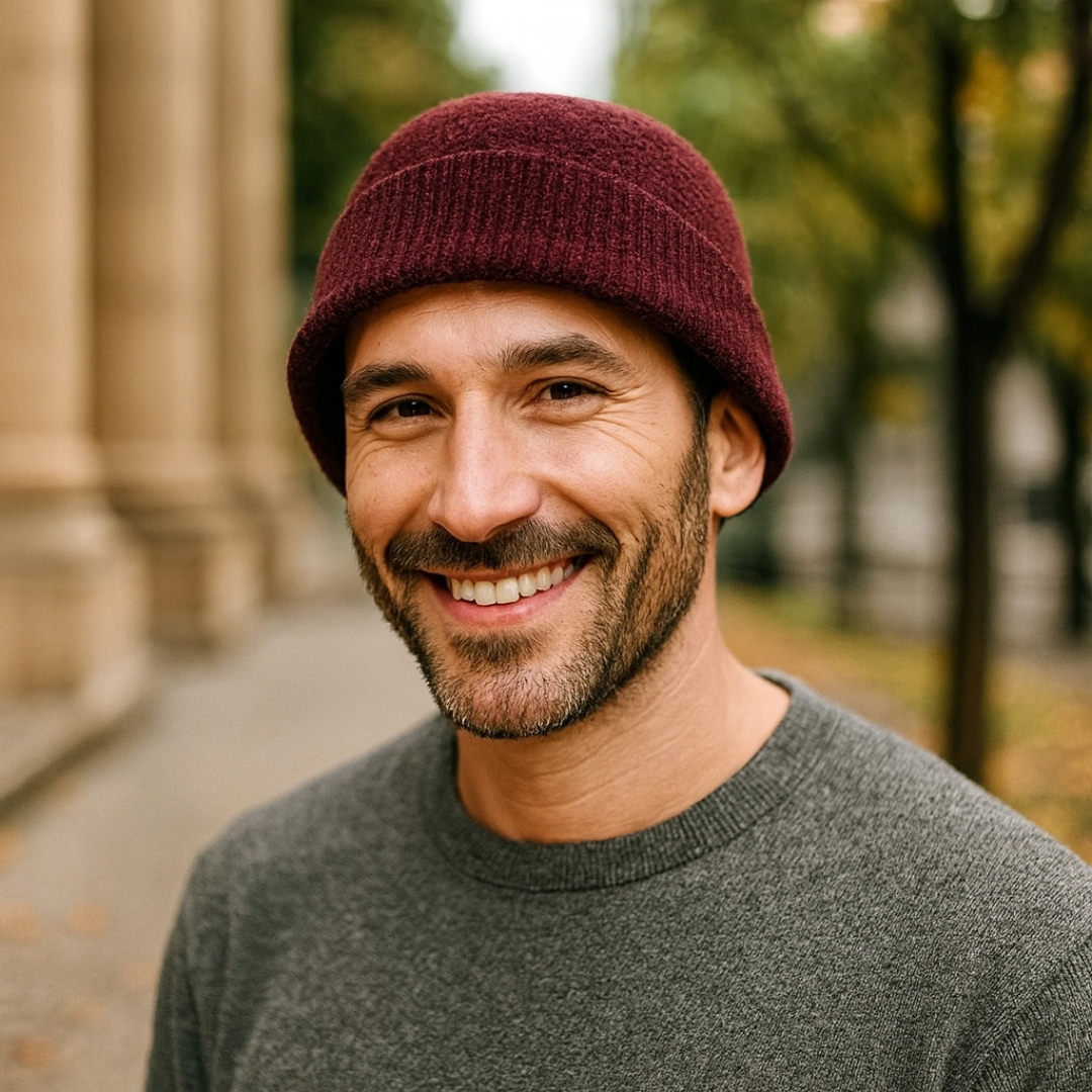 skull cap beanie with male model skull cap beanie with male model