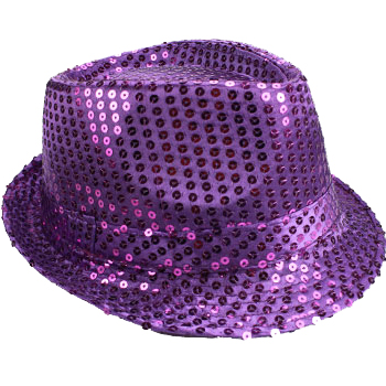 purple trilby hat